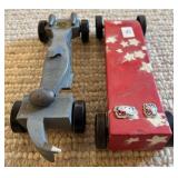 LL - Set of 6 Wooden Slot Cars Painted and Unfinished