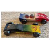 LL - Set of 6 Wooden Slot Cars Painted and Unfinished