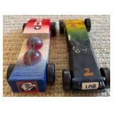 LL - Set of 6 Wooden Slot Cars Painted and Unfinished