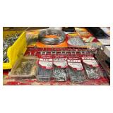 LL - Mixed Hardware and Tool Lot with Hooks, Wire, Nails, Blades and Accessories