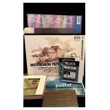 LL - Large Art Substrate Lot with Boards Pads Canvas and Moleskine Sketchbook