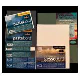 LL - Large Art Substrate Lot with Boards Pads Canvas and Moleskine Sketchbook