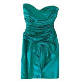 LL - Green De de Christian Dior Robes Du Soir Strapless Dress with Bow Detail