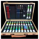 LL - Art Table with 3-Drawer Storage, Reeves Paint Set, and Tabletop Easel