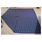 LL - L.L. Bean 100% Virgin Wool Blanket 107 x 92.5 Inches Navy Plaid