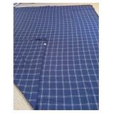 LL - L.L. Bean 100% Virgin Wool Blanket 107 x 92.5 Inches Navy Plaid