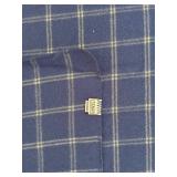 LL - L.L. Bean 100% Virgin Wool Blanket 107 x 92.5 Inches Navy Plaid
