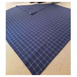 LL - L.L. Bean 100% Virgin Wool Blanket 107 x 92.5 Inches Navy Plaid