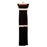 LL - Jessica McClintock Black and Silver Strapless Gown Size 4