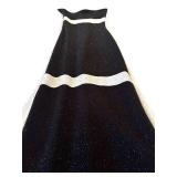 LL - Jessica McClintock Black and Silver Strapless Gown Size 4