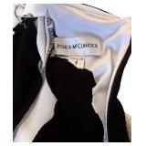 LL - Jessica McClintock Black and Silver Strapless Gown Size 4