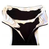 LL - Jessica McClintock Black and Silver Strapless Gown Size 4