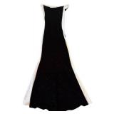 LL - Jessica McClintock Black and Silver Strapless Gown Size 4