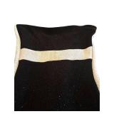 LL - Jessica McClintock Black and Silver Strapless Gown Size 4