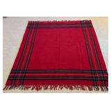 LL - Pottery Barn Italian Tartan Wool Blanket with Fringe
