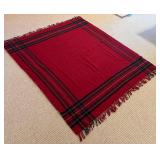 LL - Pottery Barn Italian Tartan Wool Blanket with Fringe