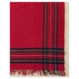 LL - Pottery Barn Italian Tartan Wool Blanket with Fringe