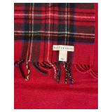 LL - Pottery Barn Italian Tartan Wool Blanket with Fringe