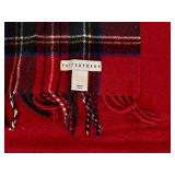 LL - Pottery Barn Italian Tartan Wool Blanket with Fringe