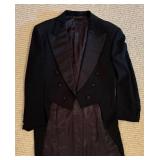 LL - Donna Karan New York Couture Black Tailcoat and Pleated Pants Set 42R/35W