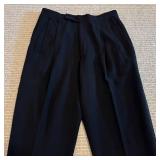 LL - Donna Karan New York Couture Black Tailcoat and Pleated Pants Set 42R/35W