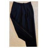 LL - Donna Karan New York Couture Black Tailcoat and Pleated Pants Set 42R/35W