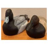 LL - Pair of Hand-Painted Wooden Duck Decoys