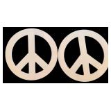 LL - Pair of 24-Inch Round Neon Peace Sign Wall Hanging Lights
