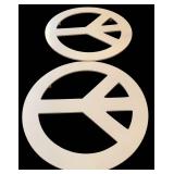 LL - Pair of 24-Inch Round Neon Peace Sign Wall Hanging Lights