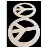 LL - Pair of 24-Inch Round Neon Peace Sign Wall Hanging Lights