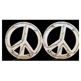 LL - Pair of 24-Inch Round Neon Peace Sign Wall Hanging Lights