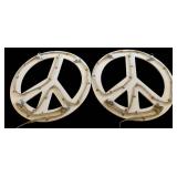 LL - Pair of 24-Inch Round Neon Peace Sign Wall Hanging Lights