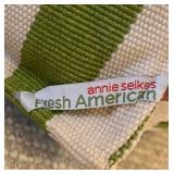 LL - Annie Selke Fresh American Majestic Cube Pouf Vertical Sage