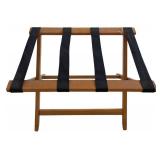 LL - Wooden Folding Luggage Rack with Black Straps