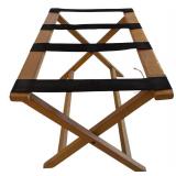 LL - Wooden Folding Luggage Rack with Black Straps