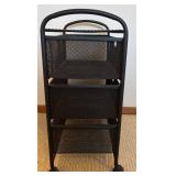 LL - Three Drawer Black Mesh Rolling Storage Cart