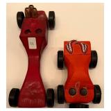 LL - Collection of 7 Vintage Wooden Pinewood Derby Slot Cars