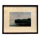 LL - Framed Watercolor Landscape Painting Signed by Artist