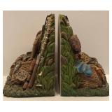 LL - Pair of Decorative Fishing Theme Bookends