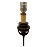 LL - Pair of 22.5 Inch Black Metal Table Lamps with Hammered Base