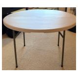 LL - Folding 47 Inch Round Utility Table with Metal Legs
