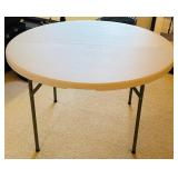 LL - Folding 47 Inch Round Utility Table with Metal Legs