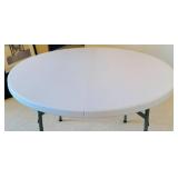 LL - Folding 47 Inch Round Utility Table with Metal Legs