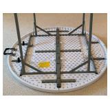 LL - Folding 47 Inch Round Utility Table with Metal Legs