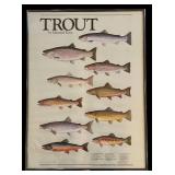 LL - Framed 1982 Maynard Reece Trout Print