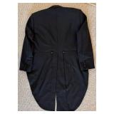 LL - Hickey Freeman Full Dress Tails Suit 44R Jacket 38W Pants Black Wool