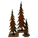 LL - Set of 3 Metal Rustic Style Decorative Christmas Tree Decorations