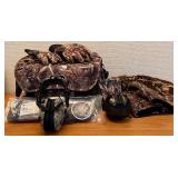 LL - Hunting Gear Set with Camo Bag, Gloves, Ear Protection, Slings, and Accessories