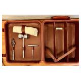 LL - Pottery Barn Vintage Leather Travel Cocktail Kit and Deluxe Wine Gift Set