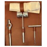 LL - Pottery Barn Vintage Leather Travel Cocktail Kit and Deluxe Wine Gift Set